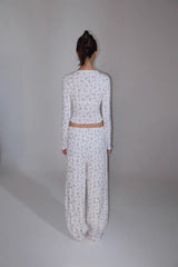eatmeplz* Original Print Homemade Knit Cardigan Long Pants Early Autumn Home Set