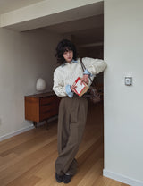 バウンドピンタックウールスラックス