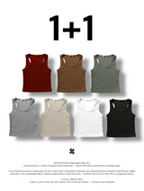 1+1 Cream slim crop top (other color random)