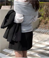Rope Mood Layered Off-Shoulder Knit / 4 colors