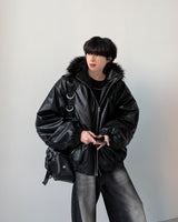 Keysia Fur Leather Jumper