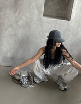 Pigment washed crop sleeveless