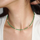 LOVE SKINNY BEADS NECKLACE GREEN