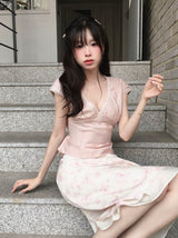 mido peach pink lace bl
