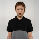 1/2 レギュラー ハーフ ラウンド PK Tシャツ(BLACK/GRAY)
