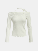 [Brushed] Roa Off-Shoulder Wool Tee