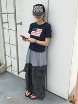 アメリカフラワーパッチ半袖Tシャツ (3c)