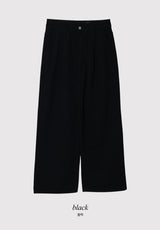 Daily Pintuck Long Wide Cotton Pants (2color)
