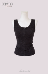 Line Charcoal Cardigan Two-piece Top