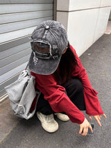 unique damage ball cap