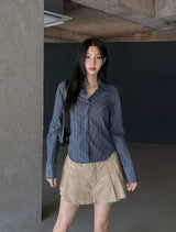 Geek Chic Big Collar Stripe Shirt