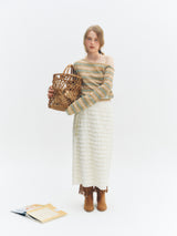 Tiered Midi Skirt (Cream)