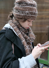 Sof Knit Long Muffler_Melange Brown