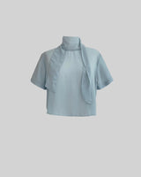 Leka see through tie blouse