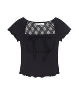 [NF] PERLATT CHECK SEE-THROUGH TEE_(BLACK)_F24QB358
