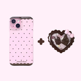 [DESSERT SET] strawberry chocholate phone case - hard + sweet dessert phone grip