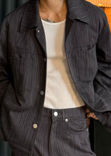Stripe Trucker Denim Jacket 2COLOR