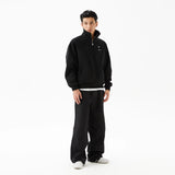 FMACM 24AW Half-zip stand-up collar loose silhouette simple versatile padded sweater