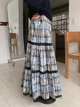 FADE CHECK MAXI SKIRT (2C)