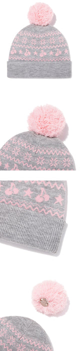 TROLLS JACQUARD ニットポンポンビーニー - MELANGE GRAY
