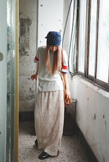 Star Square Scarf (navy)