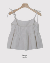 Stripe Flare Sleeveless Blouse (3color)