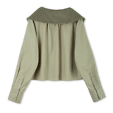 OLIVE COLLAR SHORT JACKET