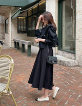 Chels Shirring Short Sleeve Layered One Piece