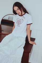 26SS★ アモーレ パピー クロップ リンガー ショートスリーブ ティー