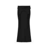 Layered Tied Drape Mermaid Skirt - BLACK