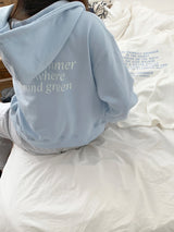 a spring hoodie jacket, baby blue