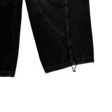 motif pintuck denim pants