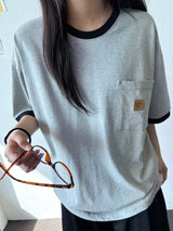 オールディーナンバーパッチリベットリンガーTシャツ 3カラー