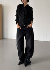 EYELET DENIM PANTS