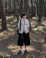 (belt presentation) Cotton Bermuda Pants