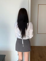 スレートライン ベルト フォーマルミニスカート