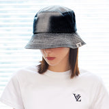 VZ Label Bleach Washing Denim Bucket Hat / Indigo