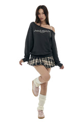 Kleen club one-shoulder sweatshirt, Pink