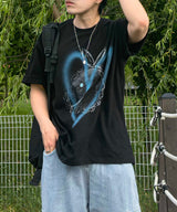 ハートウサギスプレイショートスリーブTシャツ 2C