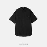 パークストライプドハーフシャツ (2color)
