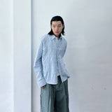Crinkled Striped Oversized Shirt