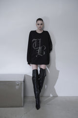 [MADE] beads long sleeve T_BLACK