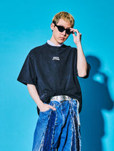 Sakura Animals Black Denim Washed T-Shirt (Ape)