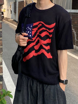 USA ラウンドショートスリーブニット３