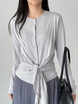 tied button cardigan (3color)