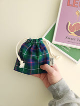 Check string pouch - navy S