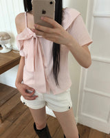 Lohain Ribbon Off-Shoulder Blouse