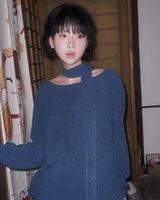 (3color) Muffler Loose-fit Rib Knit