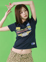 RACING PIQUE POLO SHIRTS (NAVY)