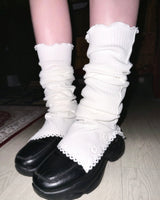 (2color) Daisy Lace Wave Leg Warmers